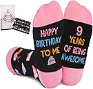 Juesly 5-22 Years Old Birthday Gifts for Girls - Socks for Girls with Pop up Birthday Card, Presents for 5-22 Year Old Grils