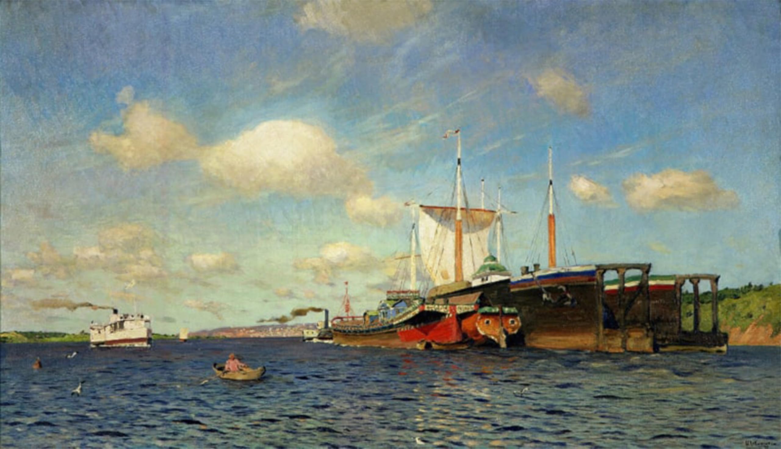 Posteriik No Frame Famous Print Pop Art Wall Art Graffiti Fresh Wind Volga By Isaac Levitan Art Prints For Home Decor 60X90cm