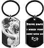 Personalized Drive Safe Keychain, Custom Couple Photo Keychain, Free Engraved KeyChain