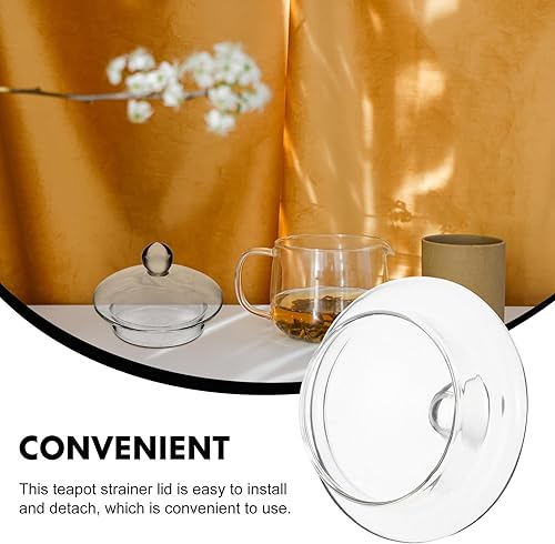 Miniatura 6 de DOITOOL 3 tapas de vidrio de repuesto para tetera de vidrio, tapas transparentes de repuesto, tapa de tetera, dispensador de bebidas, tapa de taza,