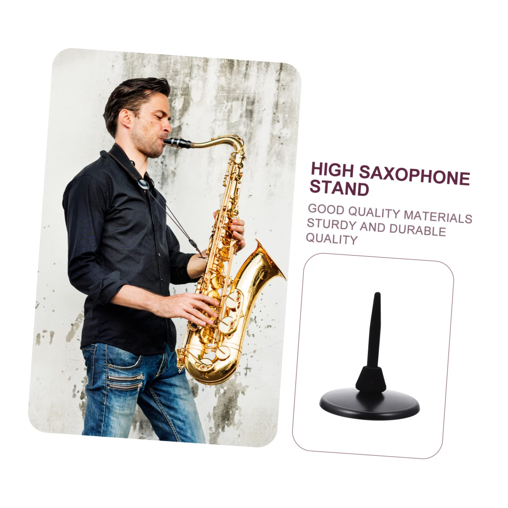 Hemoton Lightweight Flute Clarinet Stand Space-saving and Sturdy Tripod Holder for Musicians Black