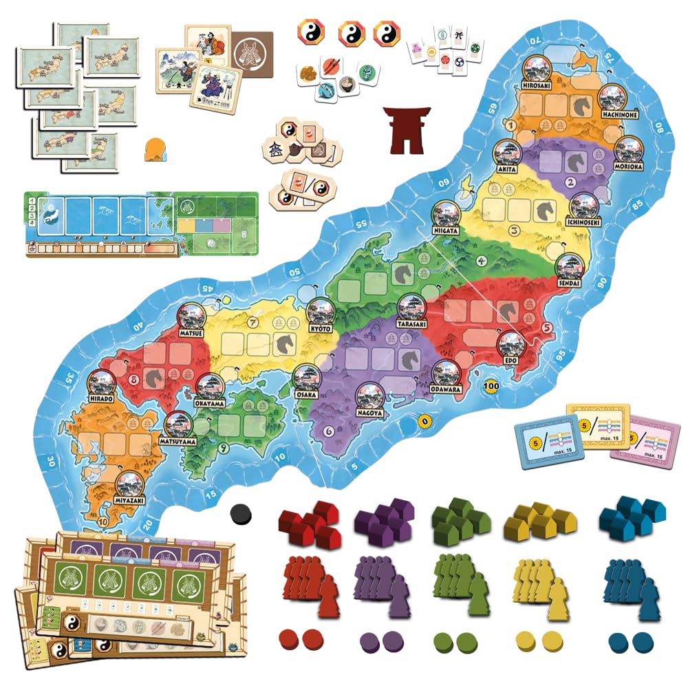 Queen Games - Ronin – taktyczna gra planszowa dla znawców i rodzin – strategiczna kontrola terytorialna w feudalnej Japonii – dla 2-4 graczy, od 10 lat – wysokiej jakości gra towarzyska