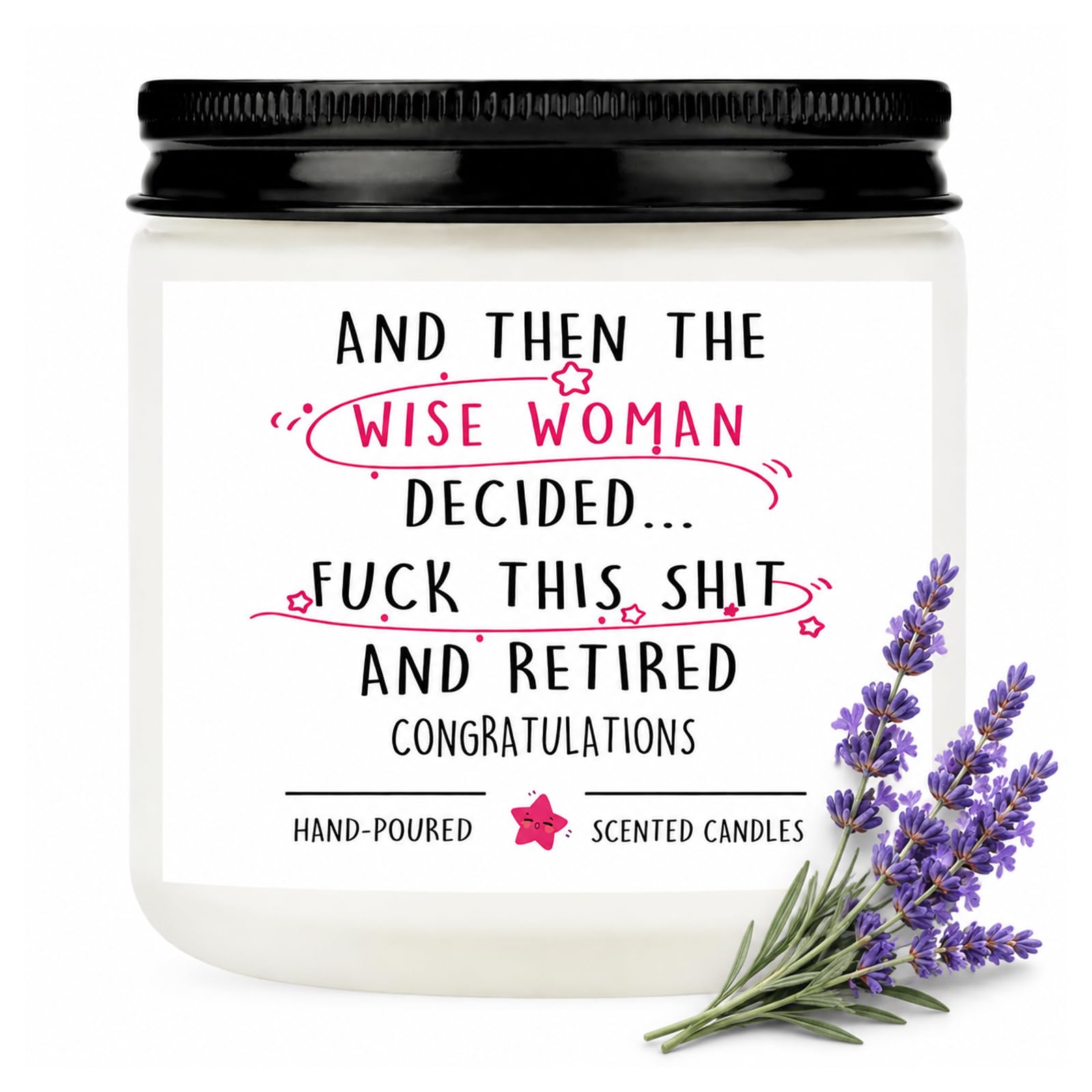 Funny Retirement Candle for Women, Coworkers Leaving Gifts for Colleagues Woman Retired Congratulation Happy Retirement Candle for Her Work Colleague Teacher Friends, 3.5oz