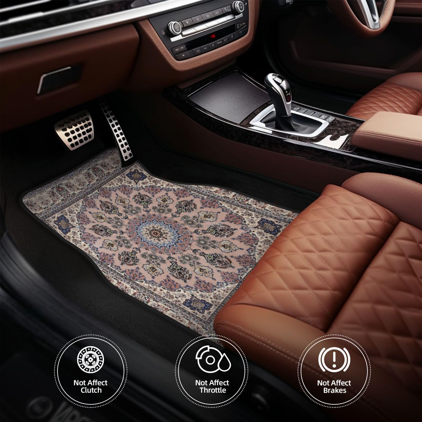 Cute Art Print Car Floor Mats – Double Layer Fabric, Non-Slip Back, Universal Fit For SUV/Sedan, Easy Clean