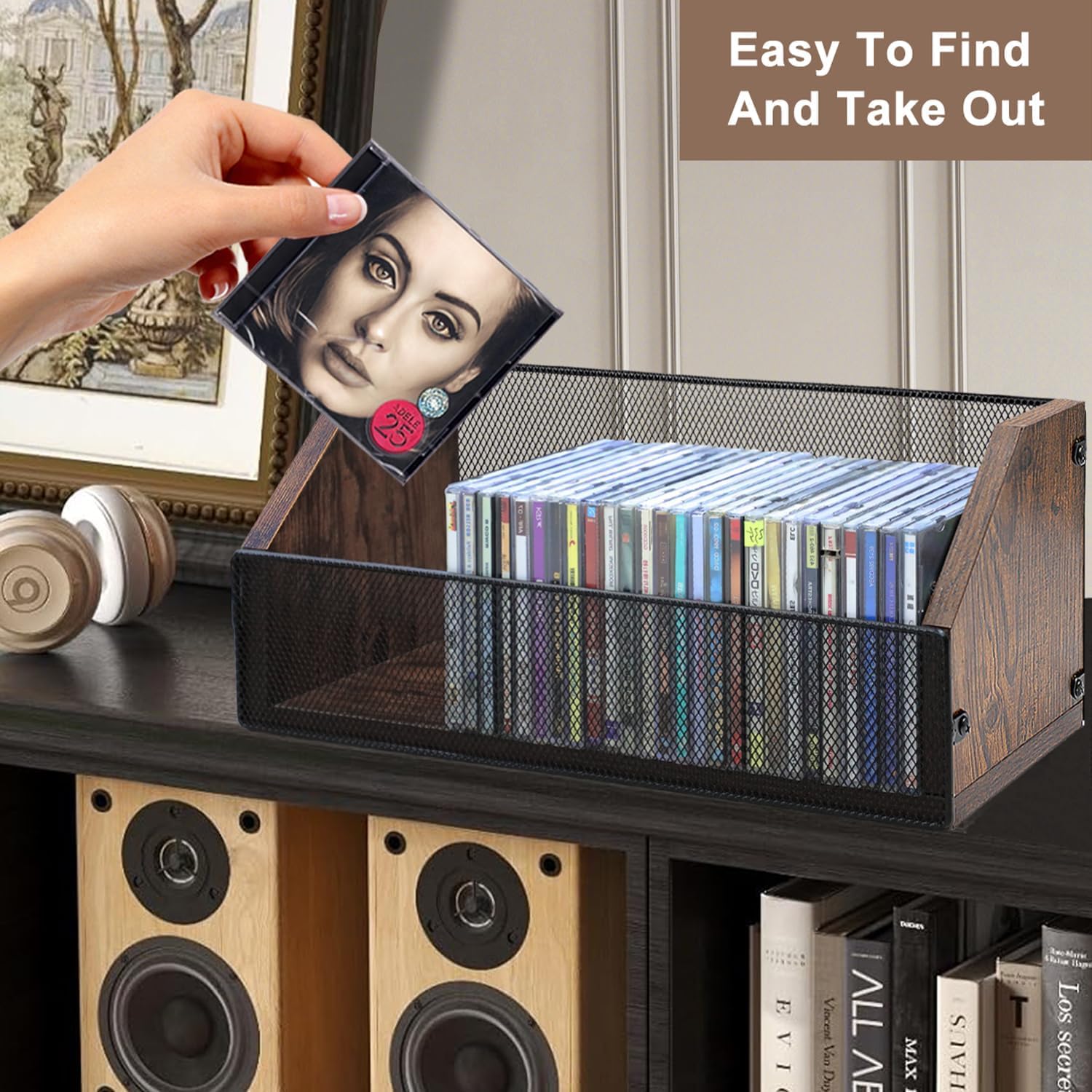 Salajory Rack de armazenamento de CD – Estojo de armazenamento de