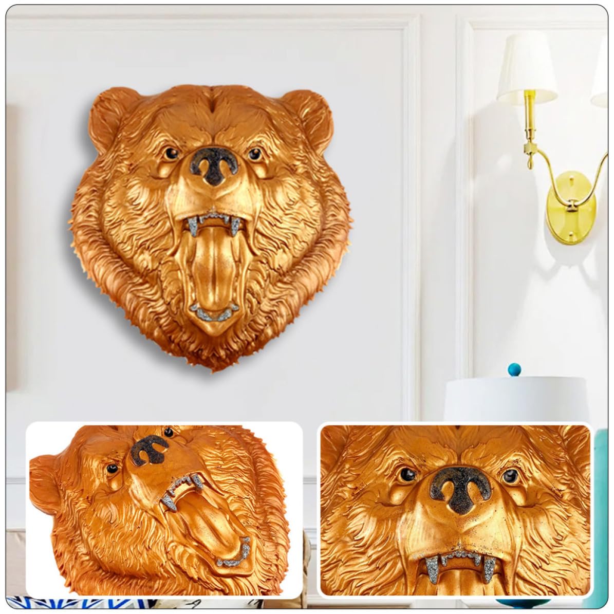 Molde de Silicona Flexible para Manualidades con Cabeza de Oso Resistente y Fácil de Desmoldar para Adornos de Escritorio y Proyectos DIY