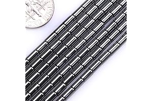 30pcs 4x13mm Natural Black Hematite Loose Gemstone Beads Cylinder Spacer Stone Beads for Jewelry Making