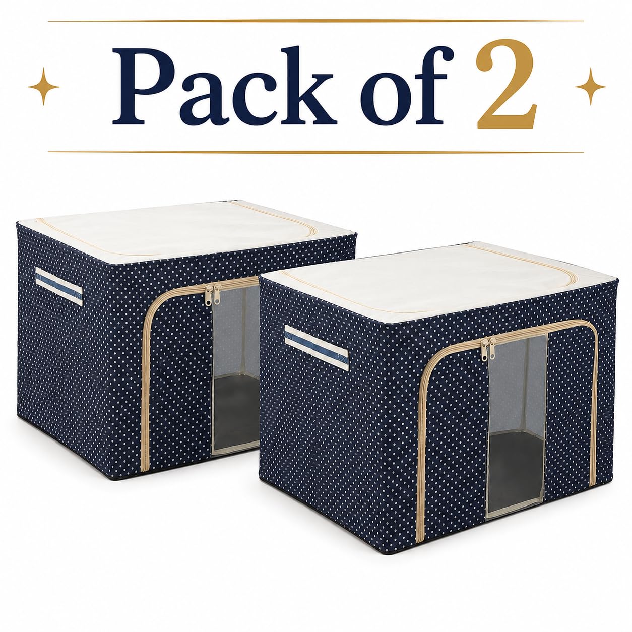 Epicasa® 66 Litre Foldable Storage Box for Clothes | Front & Top