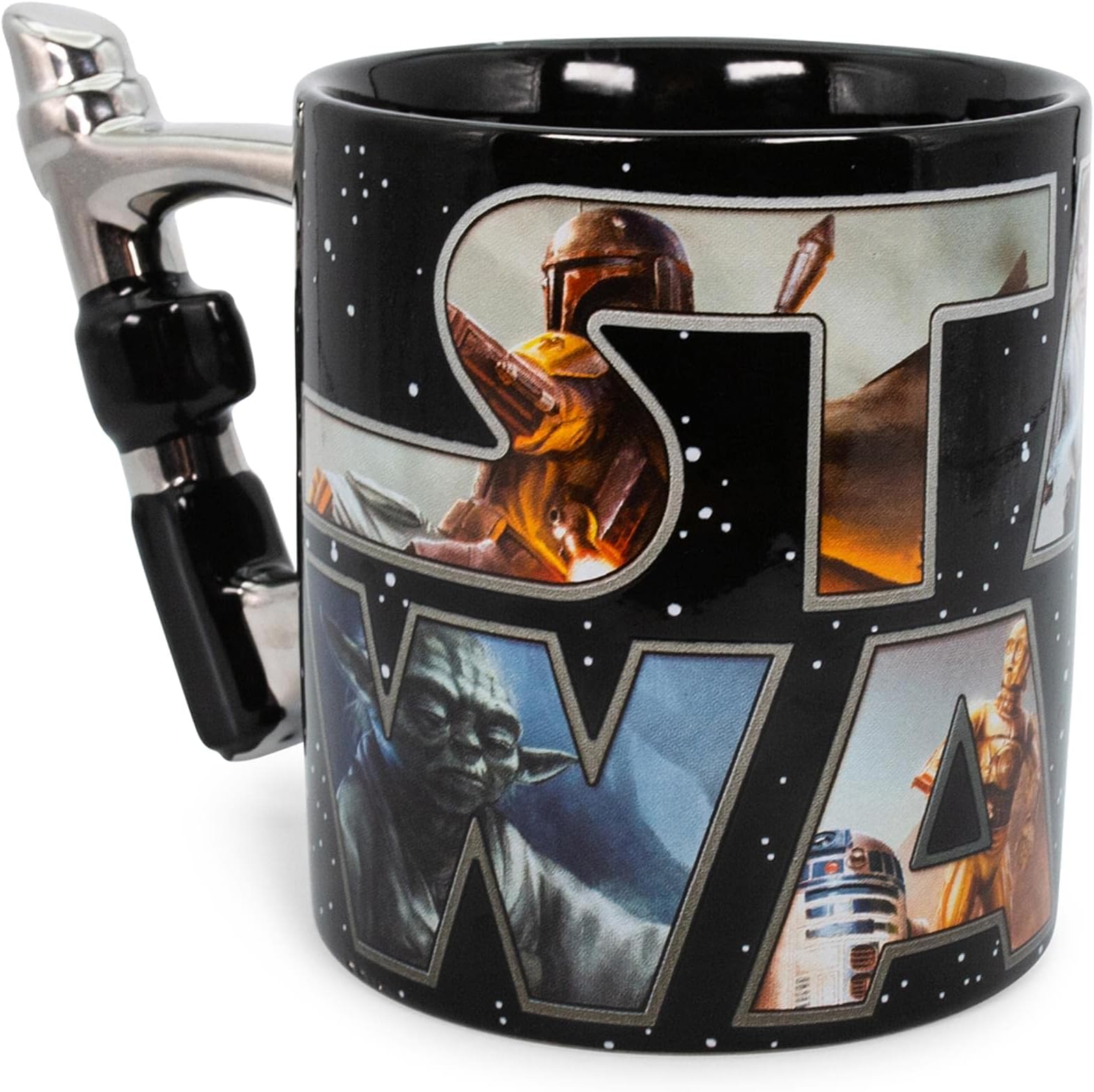 Silver Buffalo SW12433D Star Wars Light Saber Handle Ceramic 3D Sculpted Mug, 20-oz