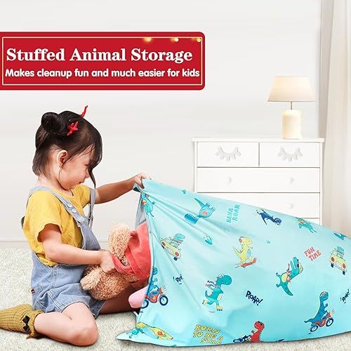 Miniatura 23 de Jorbest Almacenamiento de animales de peluche, almacenamiento de puf de peluche de fútbol, funda para silla de puf de fútbol para niños, asiento de