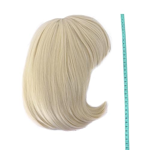 Miniatura 139 de MapofBeauty 12 pulgadas/11.8 in moda señora recta recta sintética flequillo Bob peluca (negro mezclado marrón)