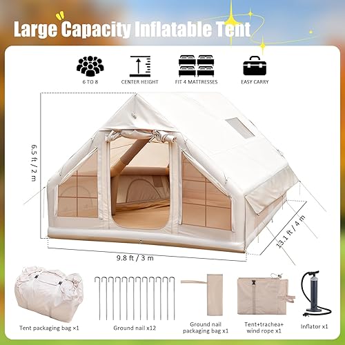 Miniatura 2 de Garneck Camping Tent Waterproof Tents Inflatable Cabin Beige