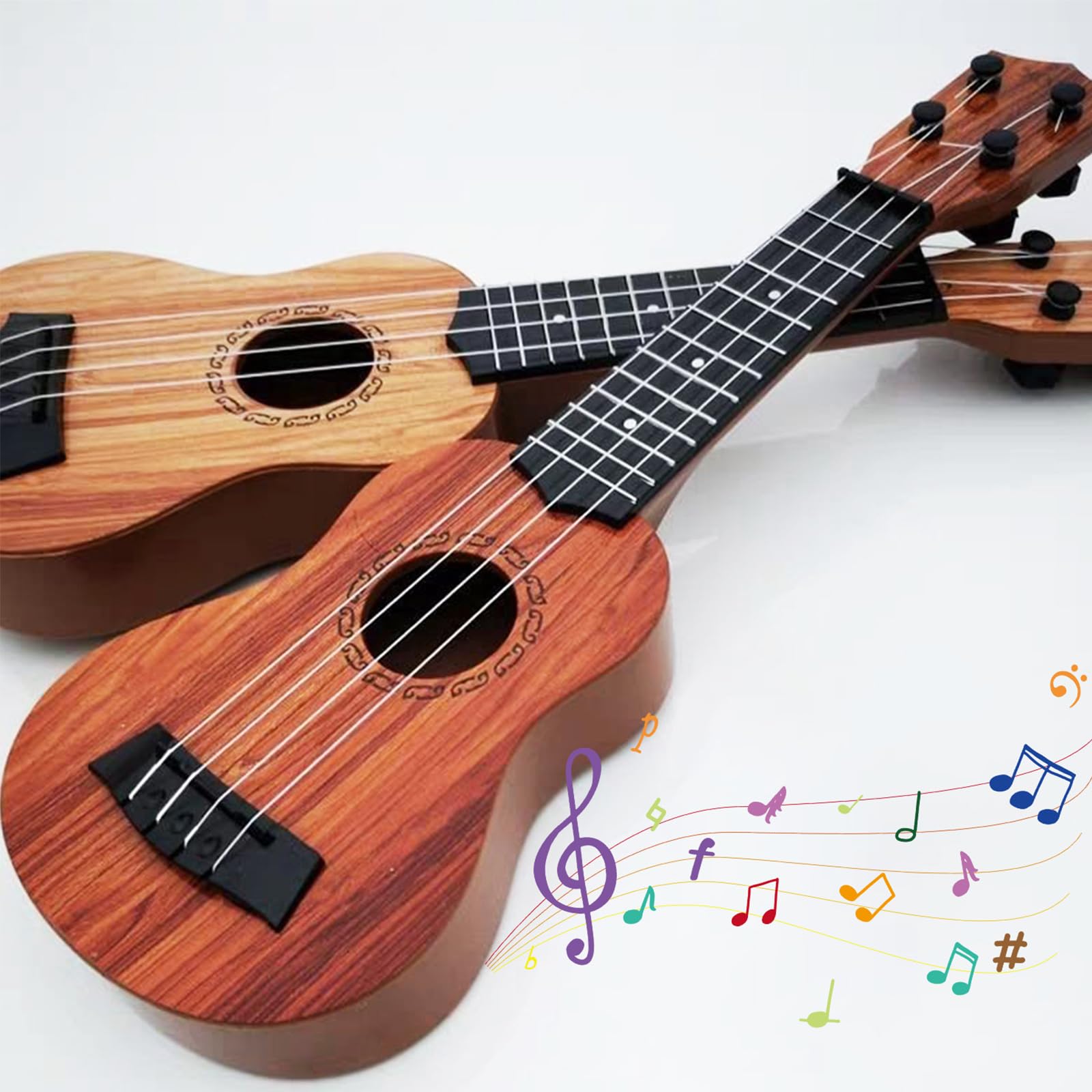 Ukulele Bambini, 38cm Chitarra Giocattolo, Mini Chitarra Bambini Con 4 Corde Regolabili, Musica Giocattoli Educativi, per Principiante, Ragazzo Ragazza (15 Pollici)