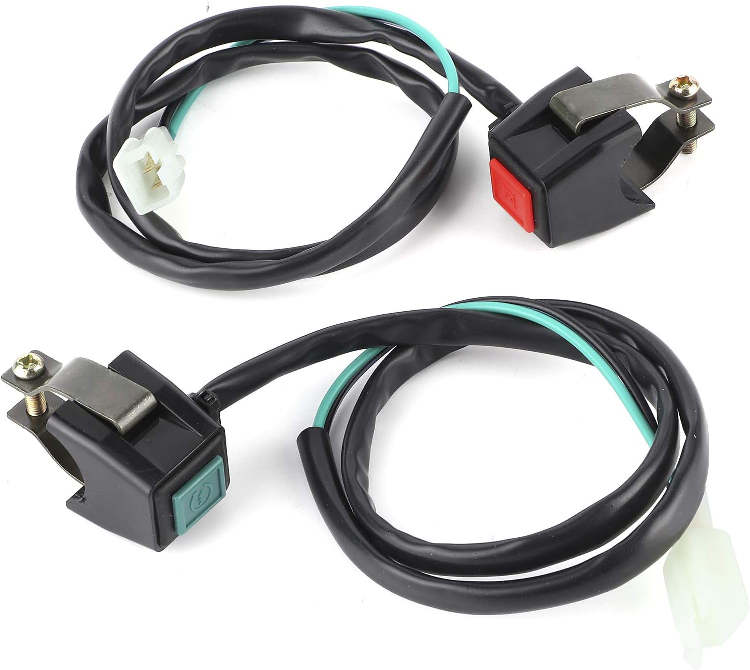 KIMISSUniversal Switch Handlebar for Motorcycle, Motorbike Starter Kill Switch Handlebar Ignition Dual Button 22mm Fit for ATV Dit Bike