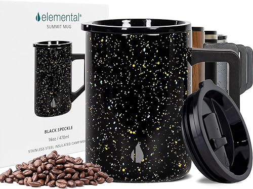 Elemental Taza de café aislada  Taza de viaje Summit de acero inoxidable de triple pared para bebidas calientes y frías  Taza de café térmica con