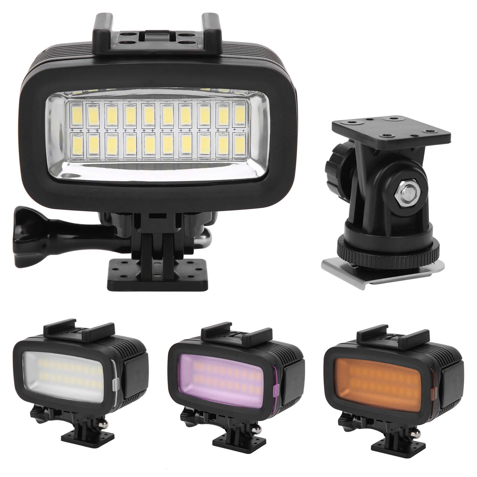 PUSOKEI 7 Zoll LED-Lichtleiste - 40 M Unterwasserlichter Tauchlicht, Wasserdichtes LED-Fülllicht, Wasserdichtes LED-Videolicht 5500 K für Unterwasseraufnahmen, Unterhaltung Usw