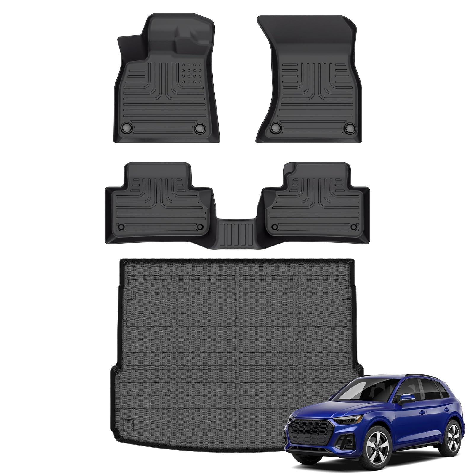 OMAC All-Weather Cargo Mat Liner For Buick Regal Sportback 2018-2020 – Black TPE/Rubber, High Edge Protection, Anti-Slip