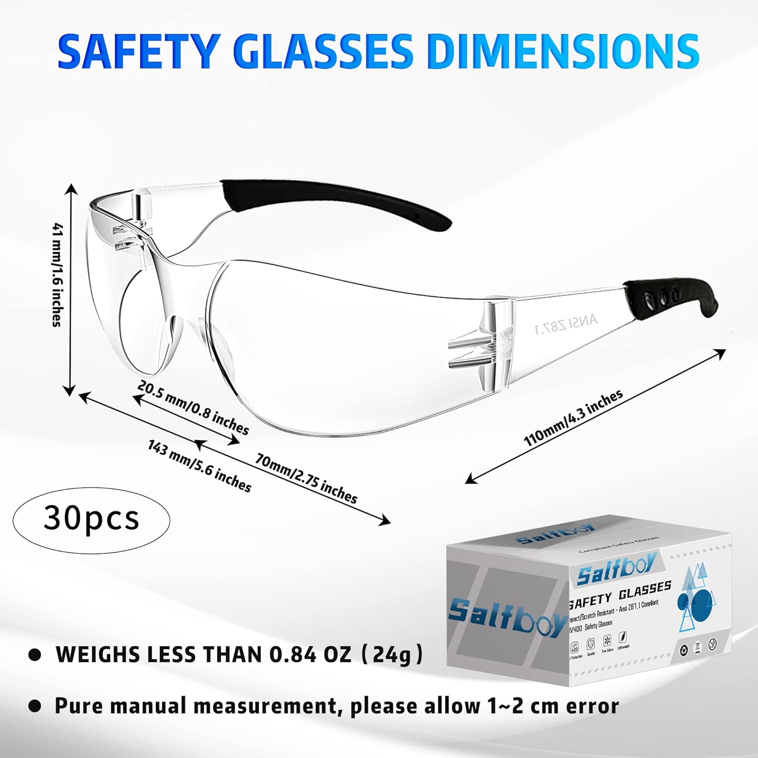 Safety Glasses Ansi Z87.1 Clear Safety Glasses Bulk Impact Resistant Lens Protective Eyewear for Men Women - Image 2