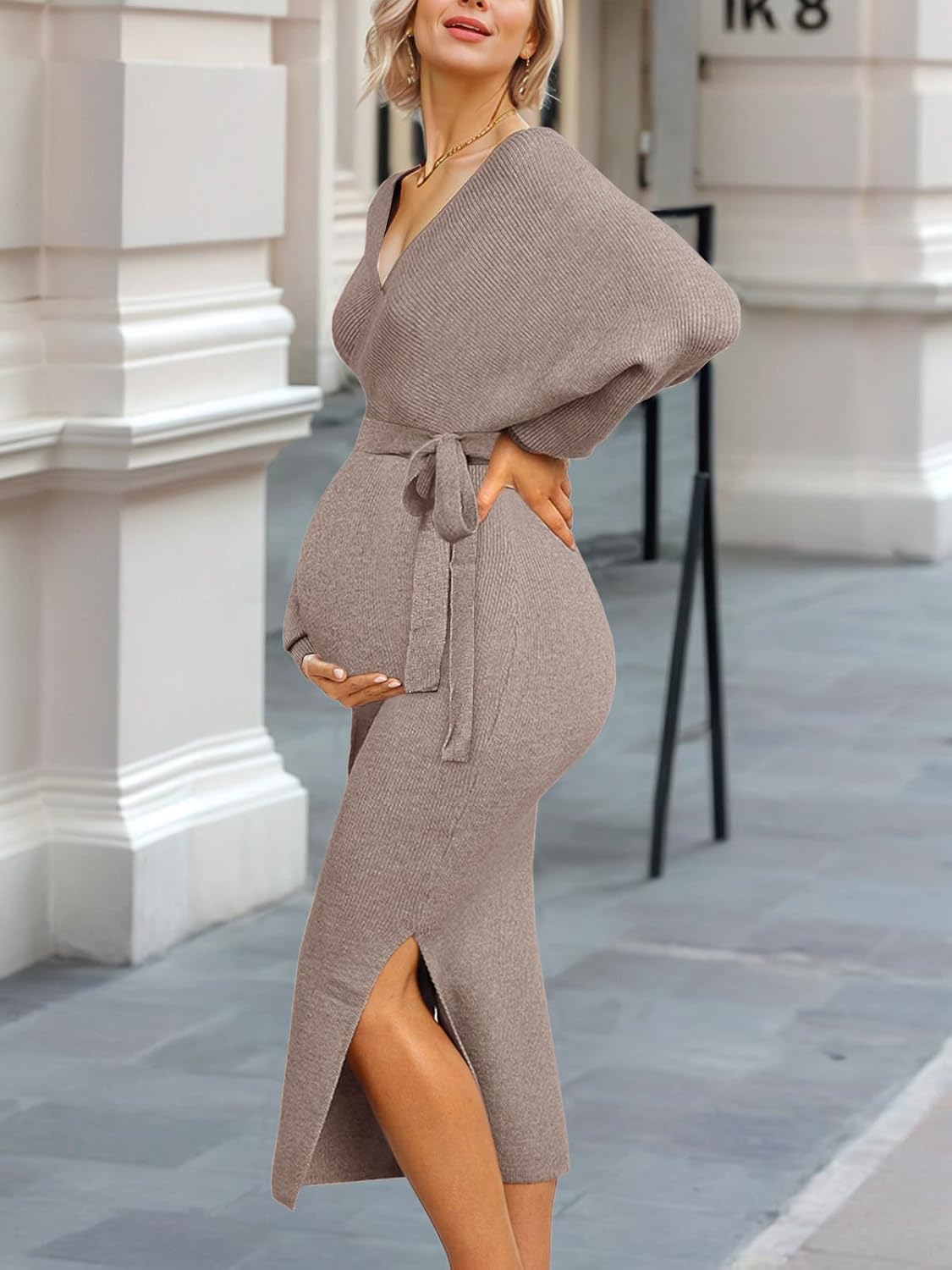 Fall Winter Maternity Nursing Dress 2026 Sweater for Women Wedding Guest Dress Baby Shower Photoshoot Outfits - Image 2