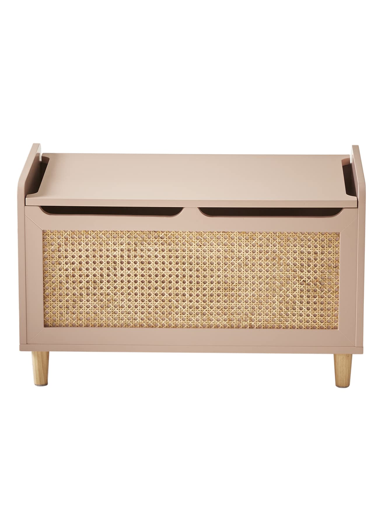 VERTBAUDET Coffre à jouets cannage POÉSIE rose TU