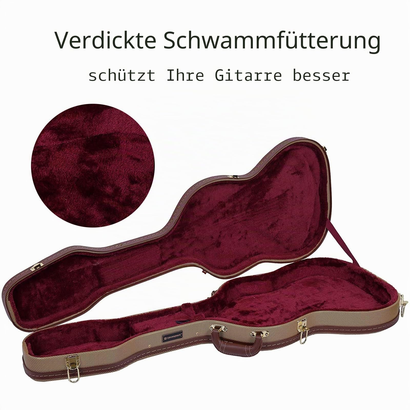Crossrock E-Gitarrenkoffer für Telecaster/Stratocaster – Vinyl Tweed (CRW620STTW)