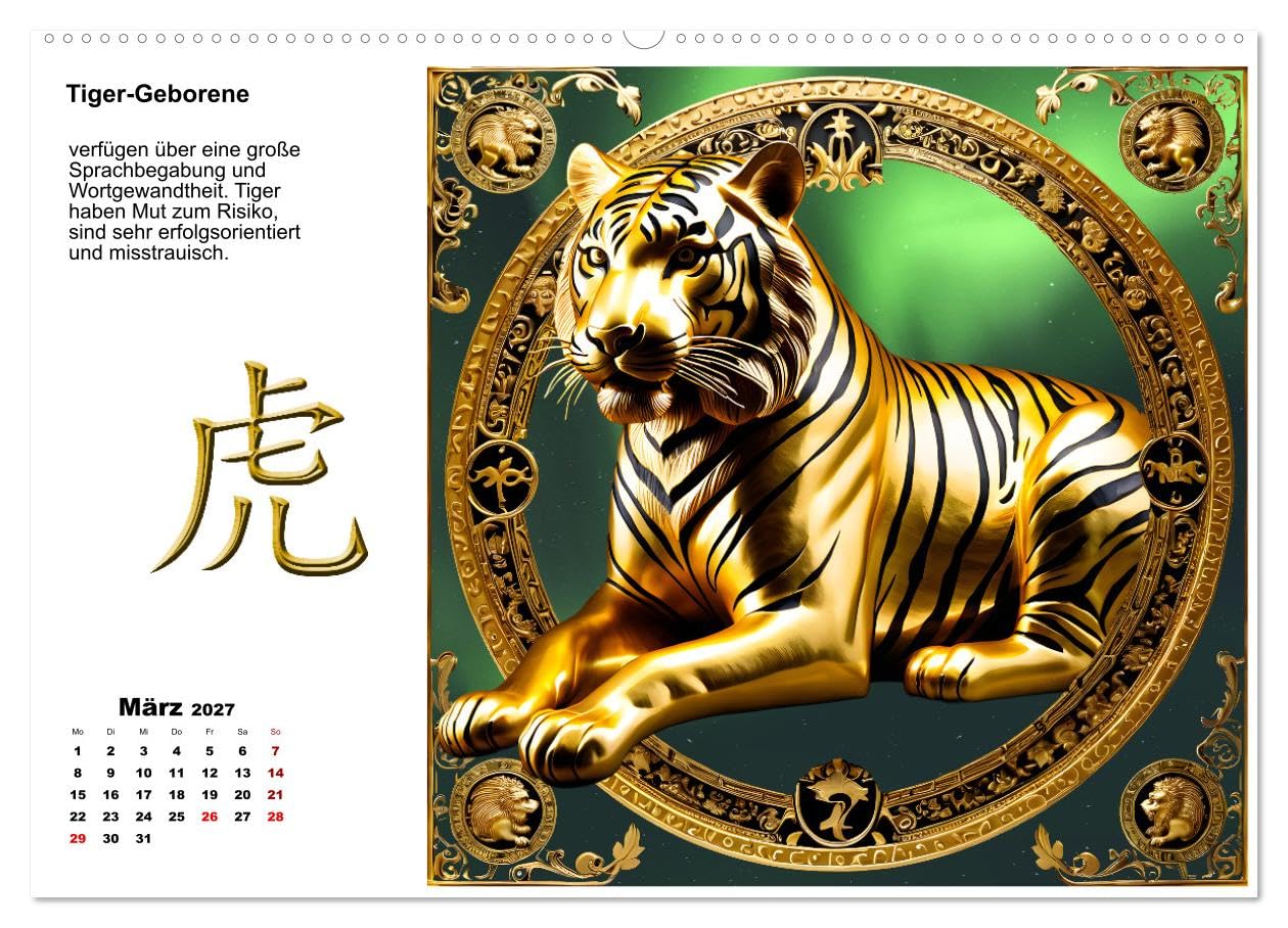 Chinesische Sternzeichen (hochwertiger Premium Wandkalender 2027 DIN A2 quer), Kunstdruck in Hochglanz: 2025 - das Jahr der Schlange (CALVENDO Hobbys)