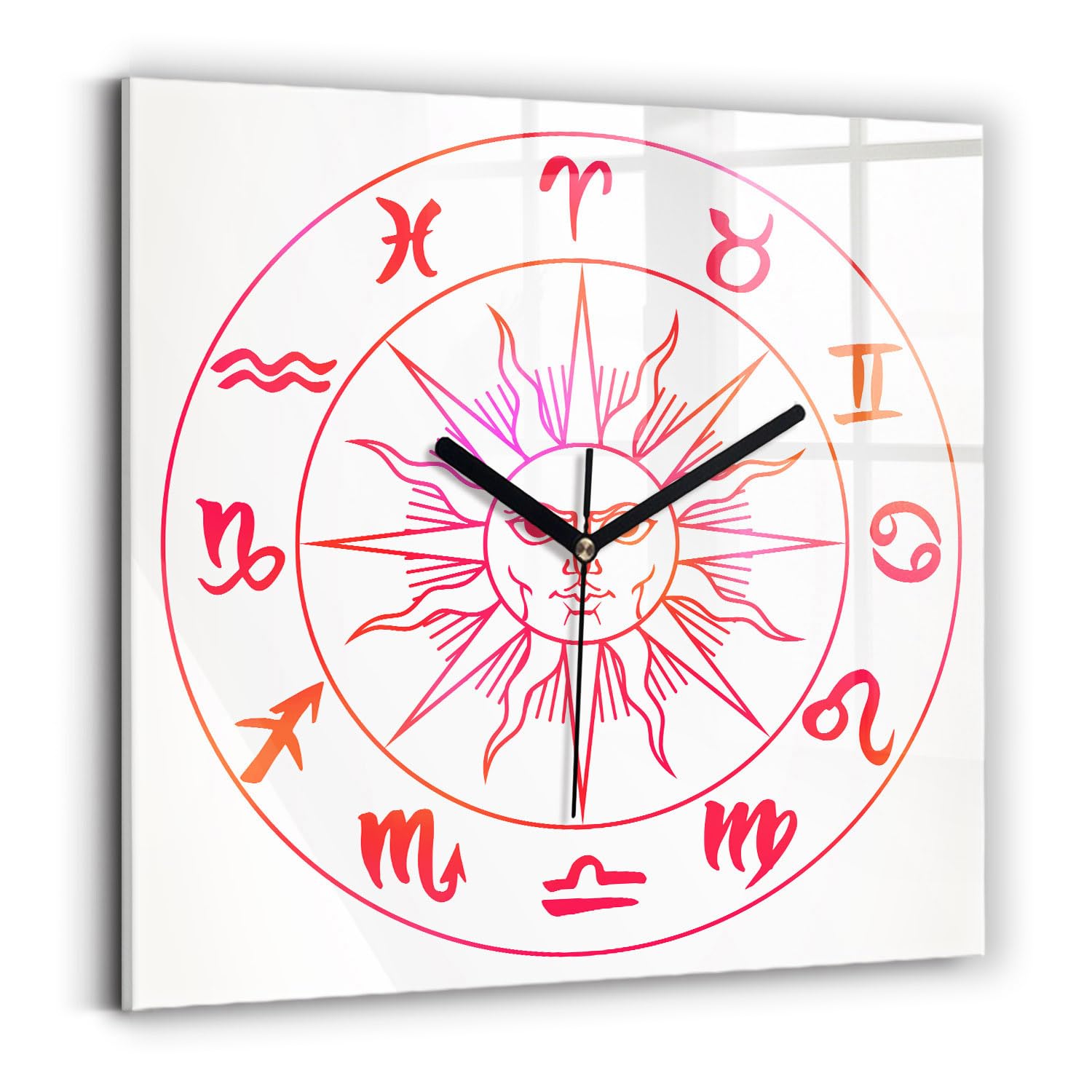 Horloge murale silencieuse Wallfluent 30x30 carrée avec affichage analogique moderne