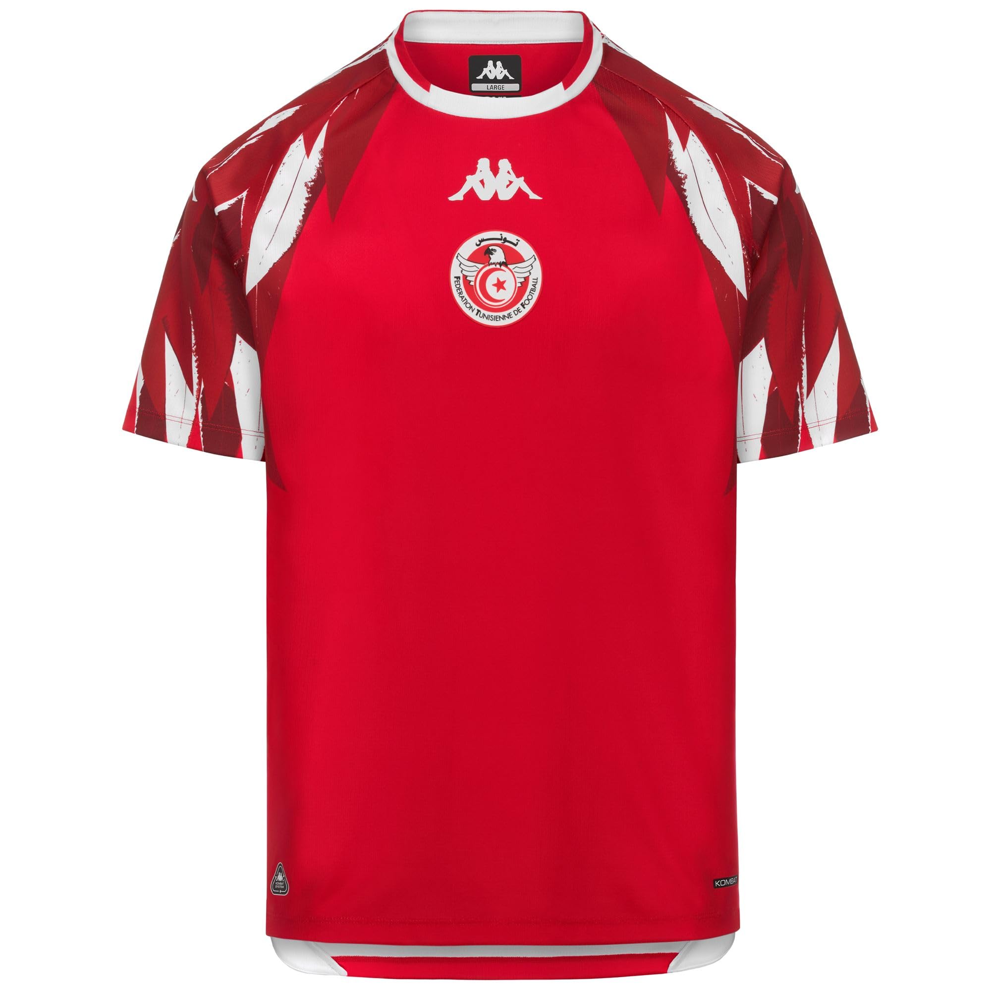 Kappa Maillot Kombat Away Tunisie Rouge Homme Magliette da Calcio Uomo (Pacco da 1)