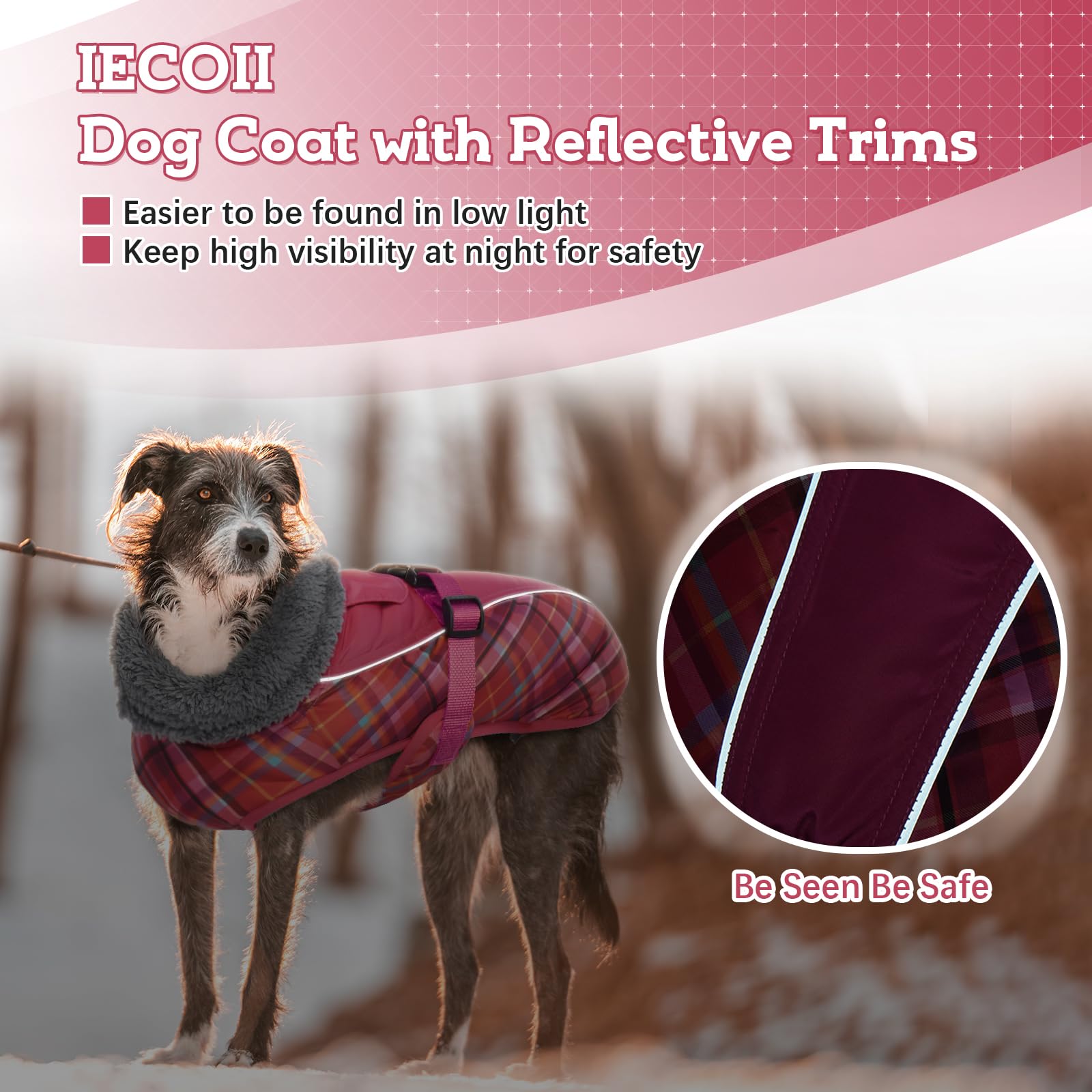 IECOii Cappotti e giubbotti per cani,Cappotto invernale per cani impermeabile giubbotto cane calda Giacca per cani antivento Abbigliamento per cani Completo per cani di taglia piccola di taglia media