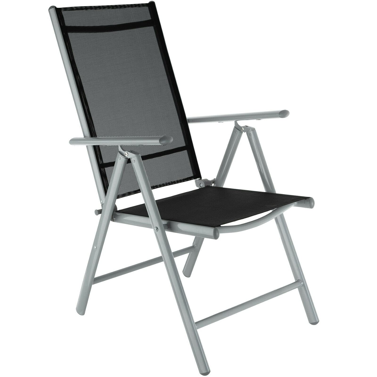 Zestaw ogrodowy 4+1 krzesła stół aluminiowe składane meble patio odporne na warunki atmosferyczne (kolor: Jasnoszary)