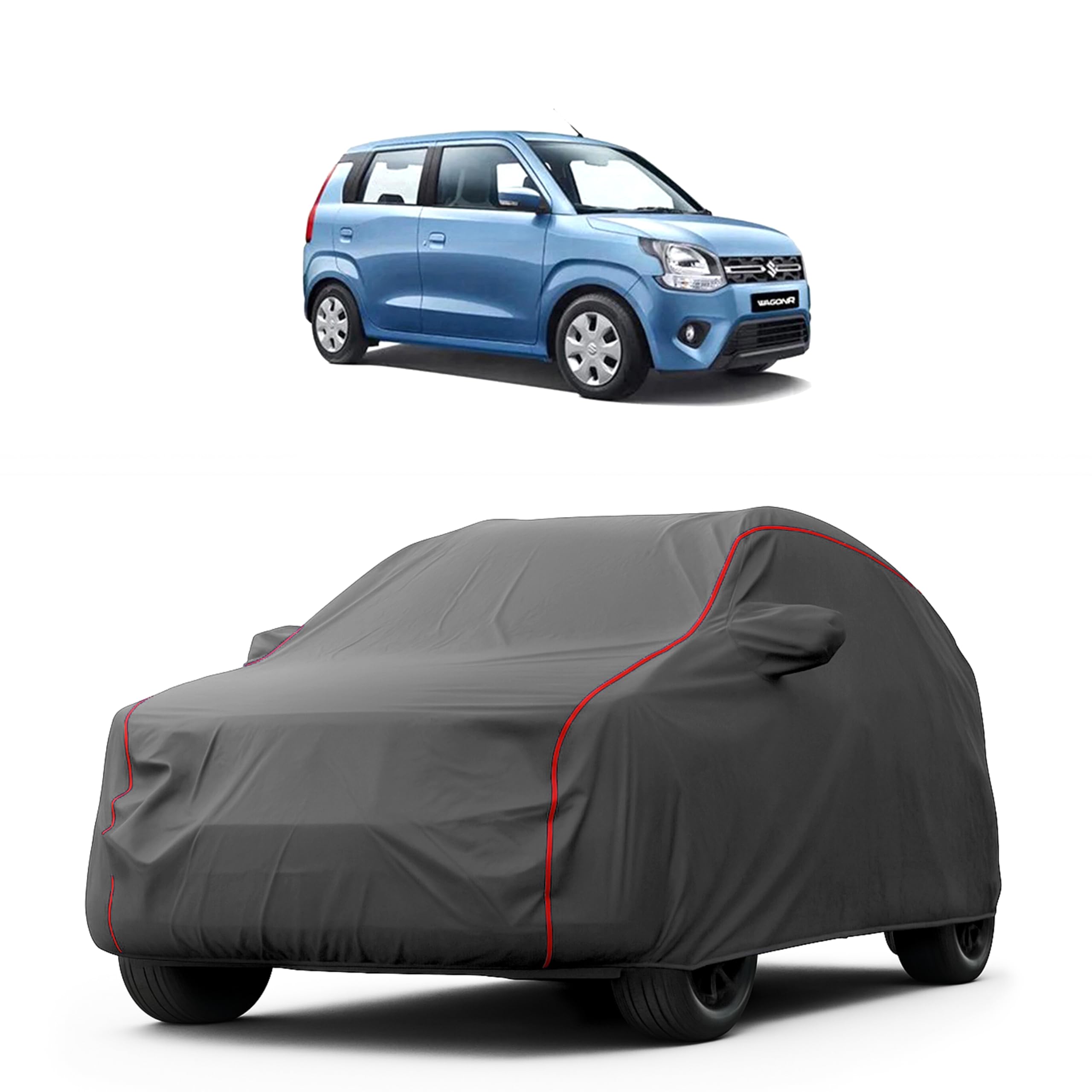 MADAFIYA Heavy-Duty Car Cover for Compatible with Maruti WagonR (2019 to 2025 All Models) Deluxe Car Protection Cover – Waterproof & UV-Resistant All-Season Exterior Protection