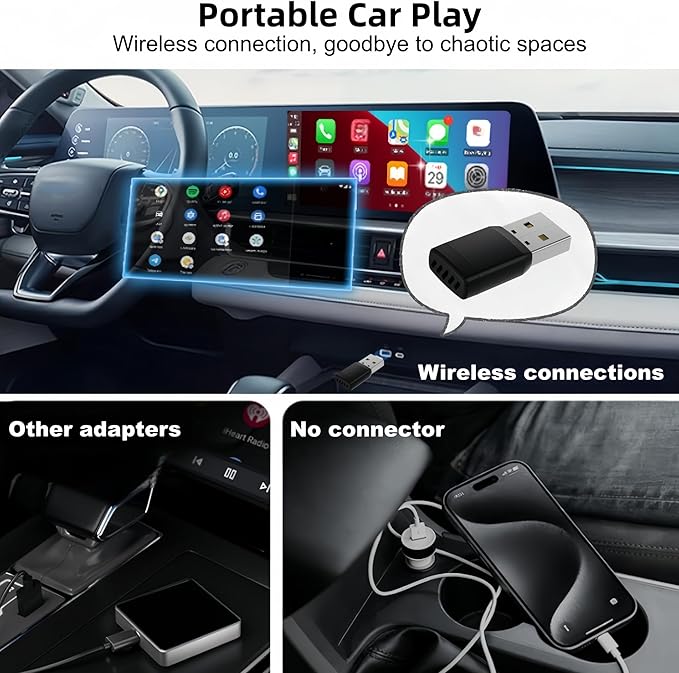 Adaptador Inalámbrico CarPlay para iPhone y Android Auto WiFi 6 miniatura 3