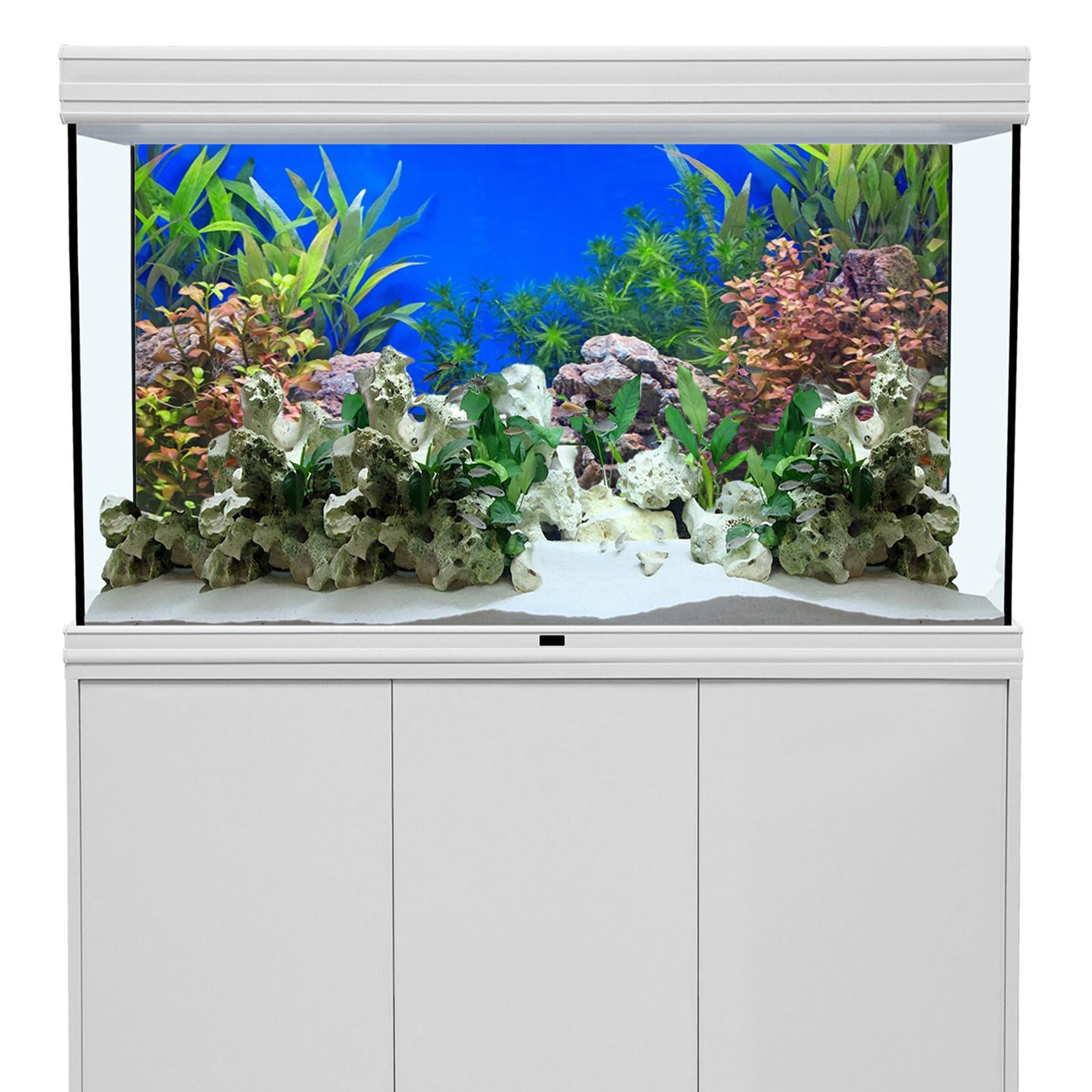 91x50cm Plante Aquatique Fish Tank Fond Pierre rivière lit & lac Aquarium Fond Vinyle