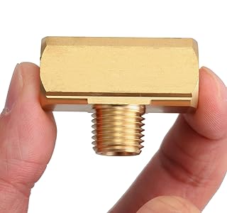 Litorange 2 PCS Metals Brass Pipe Fitting Barstock Male Branch Tee T Adapter 1/4" NPT Female x 1/4" NPT Female x 1/4" NPT Male (Pack of 2)