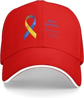 Vetrova Down Syndrome Awareness Month Hat Yellow Blue Ribbon Cure Down Syndrome Awareness Golf Hats