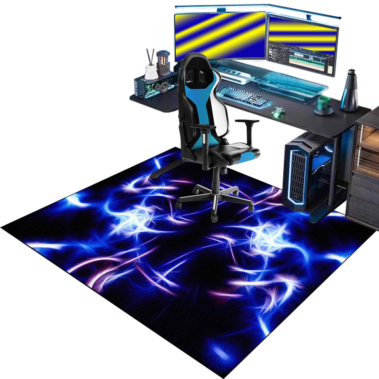 Floor Protector for Office Chair, Gaming Chair Mat for Hard floor, Office Carpet Protector Chair Mat for Home Office, Under Desk Office Rug, Computer Desk Chair Mat for Rolling Chair 90 x 120 cm