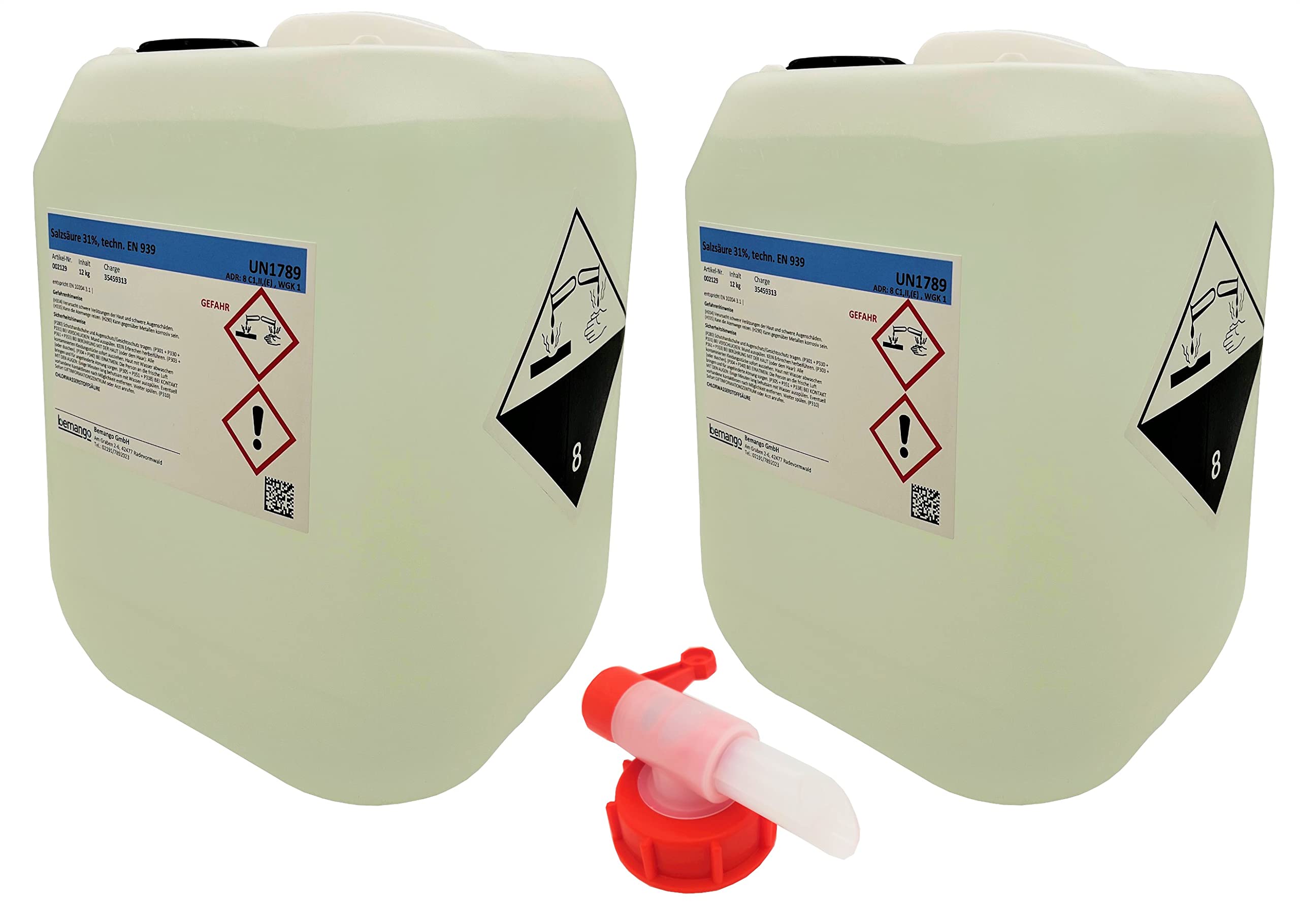 Salzsäure 31% (Chlorwasserstoffsäure), 2x10 Liter (20 L)