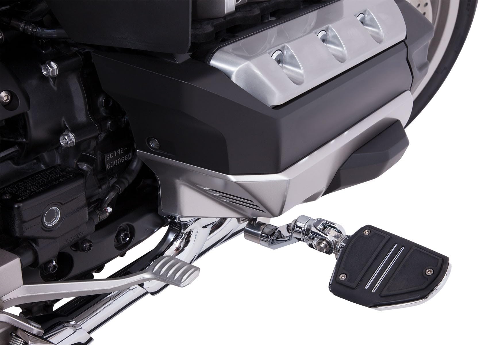 Goldstrike 3-Way Adjustable Highway Peg Mounts with Twin Rail Footrest (pair) for Gold Wing