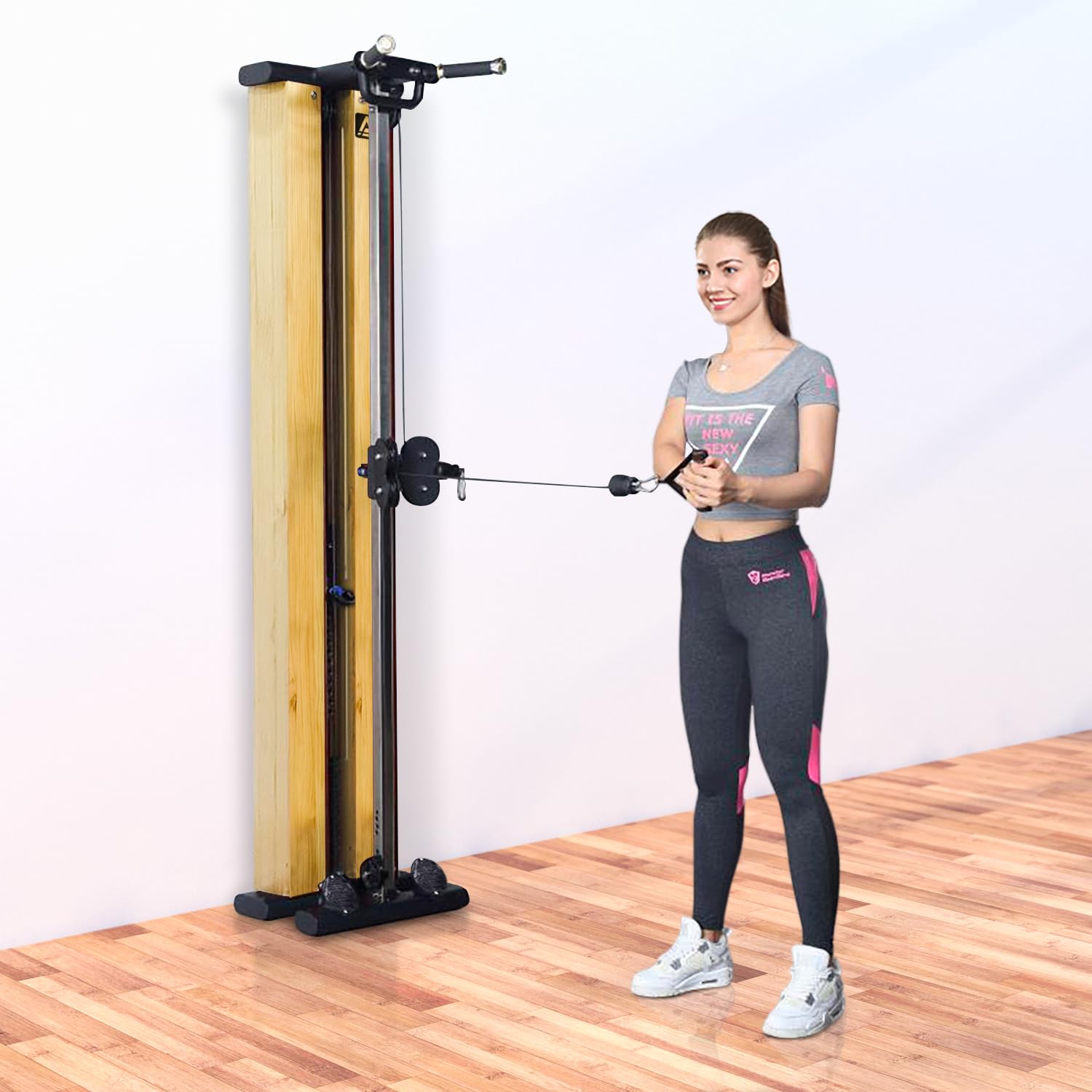 AsVIVA MG7 Kabelzugstation, Kraftstation mit 101 kg Gewichten, Dip-Station, Klimmzugstange & Hantelbank, Home Gym Fitnessstation