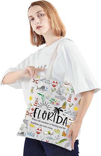 Miniatura 3 de JNIAP Bolsa de lona de Florida Florida Viaje Regalo Florida Bolsas de compras reutilizables Bolsas de comestibles Florida