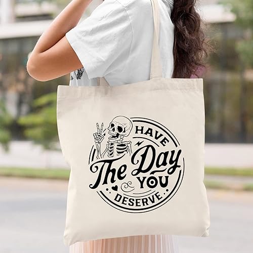 Miniatura 8 de Kimoli Bolsa de lona estética para mujer con bolsillo interior, bolsa de hombro reutilizable para compras