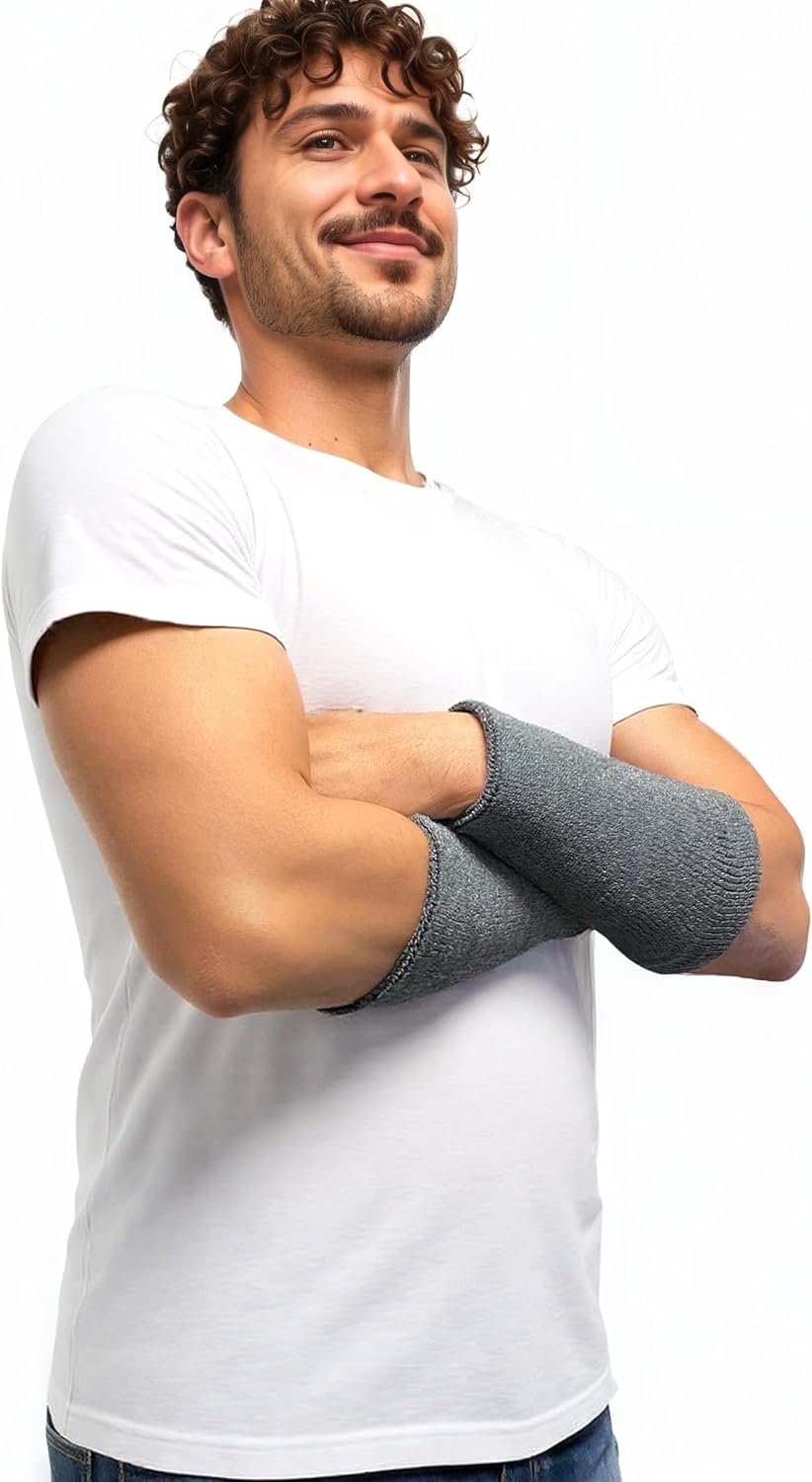 Couver プレミアム品質 アスレチック 厚さ9インチ コットン テリークロス 肘 手首 汗止めバンド 1個