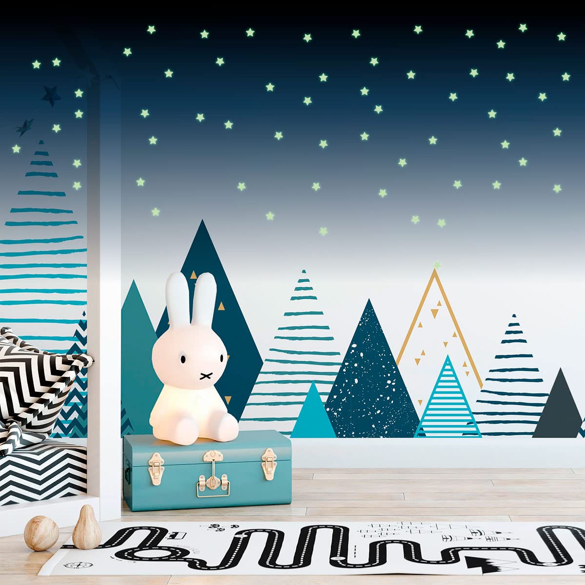 Ambiance Sticker Muraux Enfants Décoration Chambre Bébé - Autocollant Sticker Mural Adhesif Géant | Tiaka Phospho - H50 x L85 cm