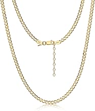 Amberta Chaîne Cubaine en Argent Sterling 925 pour Homme: Chaîne Or Homme 2.8 mm 41 cm