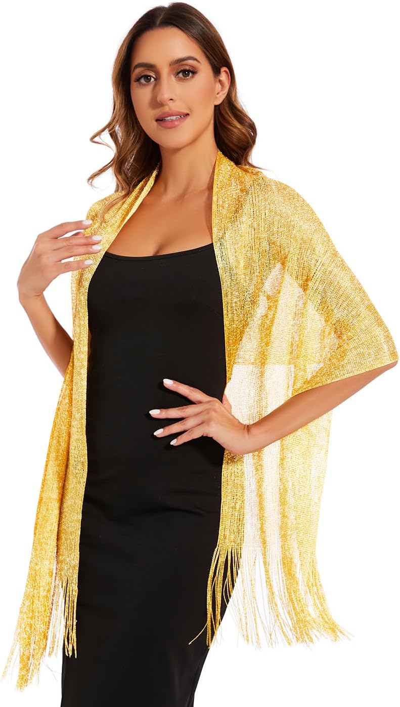 Sparkling Metallic Shawls and Wraps with Buckle,for Evening Dresses Party Wedding Bride Bridesmaid image 2