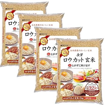 【古米】金芽ロウカット玄米 8kg(2kg ×4袋) Amazon.co.jp: 東洋ライス 金芽ロウカット玄米 (無洗米) 8kg