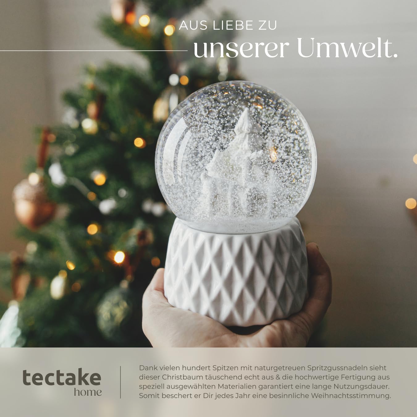 tectake Christbaum realistischer und naturgetreuer Weihnachtsbaum künstlich, Tannenbaum, Deko, Christmas Tree - Kunstbaum mit Ständer - 140 cm, 470 Spitzen und Spritzguss-Nadeln grün