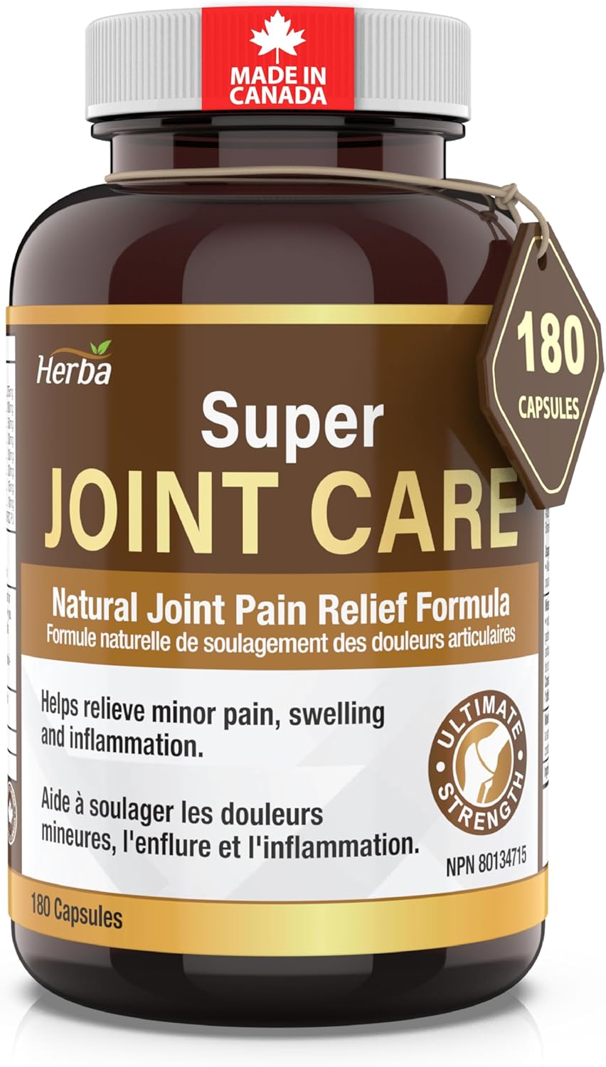 Herba Joint Pain Relief Supplement with Glucosamine Chondroitin MSM Capsules – 180 Count | Move Freely with 9-in-1 Formula Including Boswellia, Collagen, Bromelain, Hyaluronic Acid | Helps Ease Joint Pain and Osteoporosis of the Knee | Joint Care Herba Joint Pain Relief Supplement with Glucosamine Chondroitin MSM Capsules – 180 Count | Move Freely with 9-in-1 Formula Including Boswellia, Collagen, Bromelain, Hyaluronic Acid | Helps Ease Joint Pain and Osteoporosis of the Knee | Joint Care