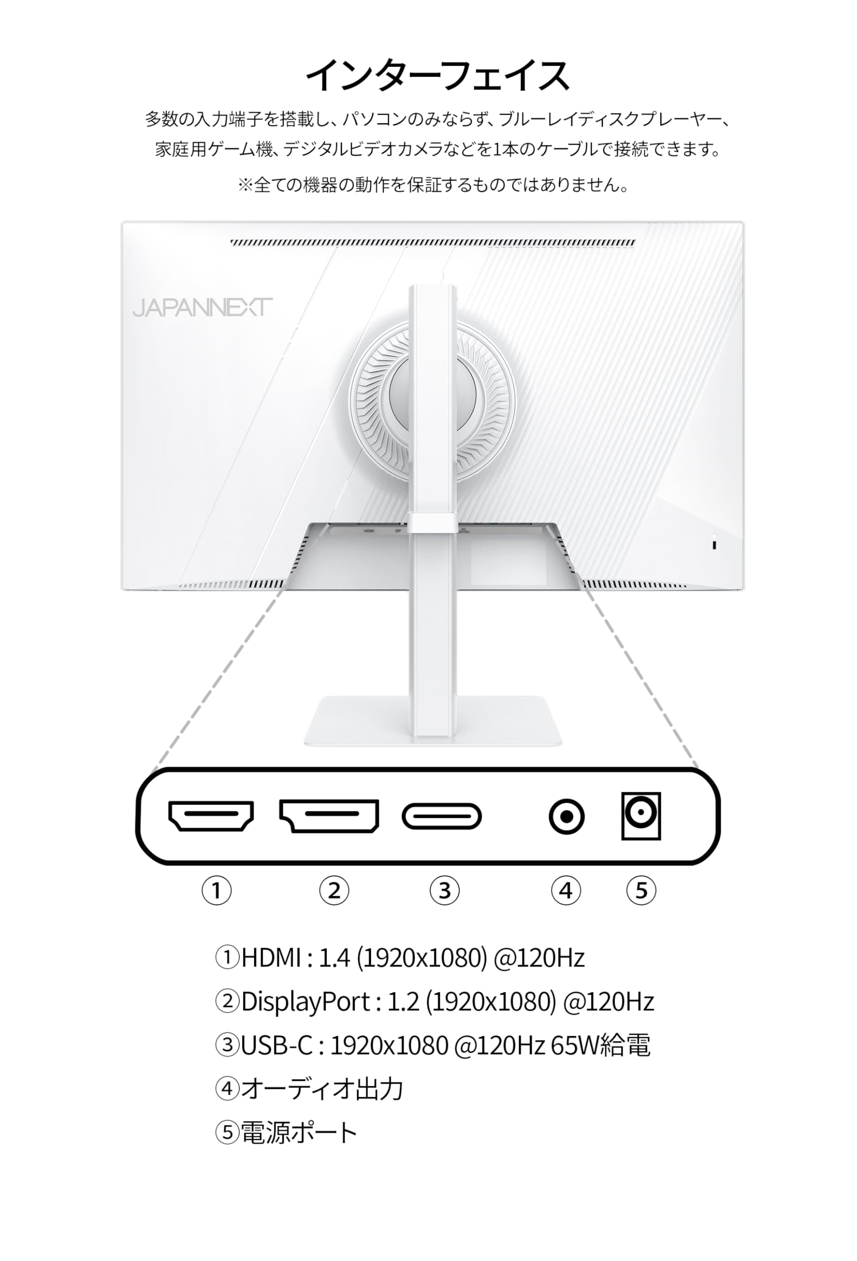 Amazon.co.jp: JAPANNEXT 23.8インチ IPSパネル搭載 120Hz対応 フルHD