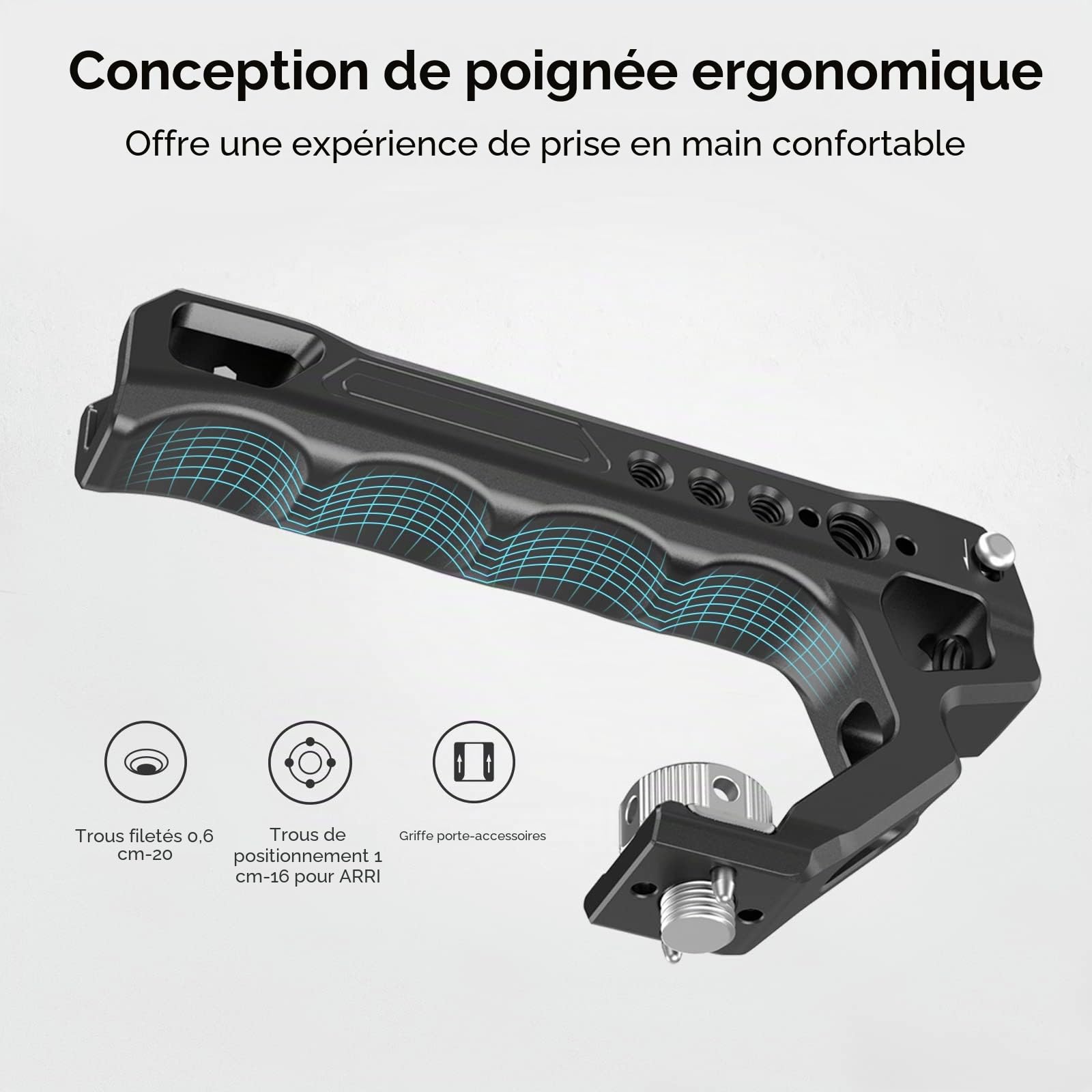 SMALLRIG HawkLock Cage à Dégagement Rapide pour Sony Alpha 7 V/7R V/7 IV/7S III/1/7R IV, Poignée Supérieure et Latérale, Serre-Câble - 3669D